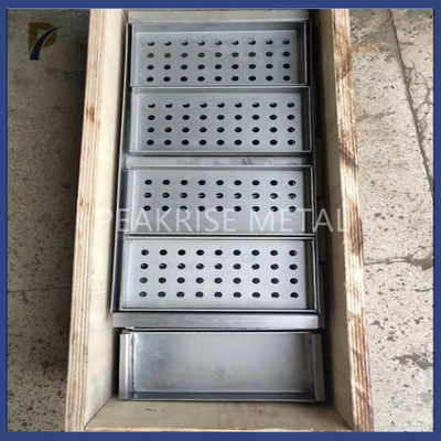 Welding Molybdenum Trays TZM Moly Boat Riveted Sintering Stamping Welding Boats Molybdenum Folding Boats Moly Boat